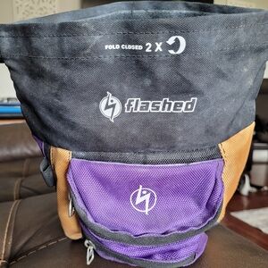 Flashed chalk bag with chalk